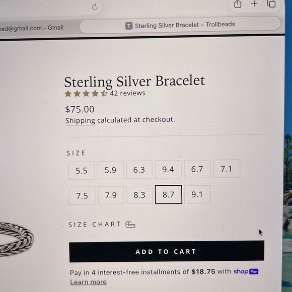 Trollbeads 8.7” Sterling Silver Bracelet - Picture 6 of 7